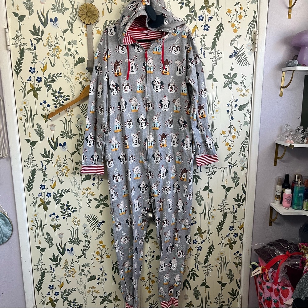 Mickey and Friends Holiday One Piece Adult Pajamas